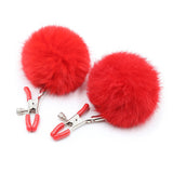 Plush bunny tail nipple clamps NC004