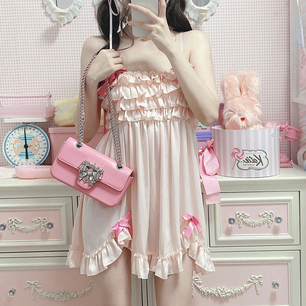 Bow strap nightdress S392