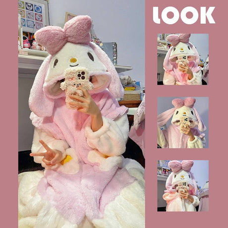 Cute bunny plush pajams S196