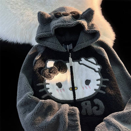 Plush Cartoon Cat Coat S216