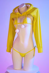 Two-piece hooded bikini set S386