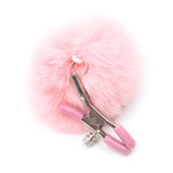 Plush bunny tail nipple clamps NC004