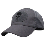 Skull-patterned Sunshade Tactical Mesh Hat with Velcro