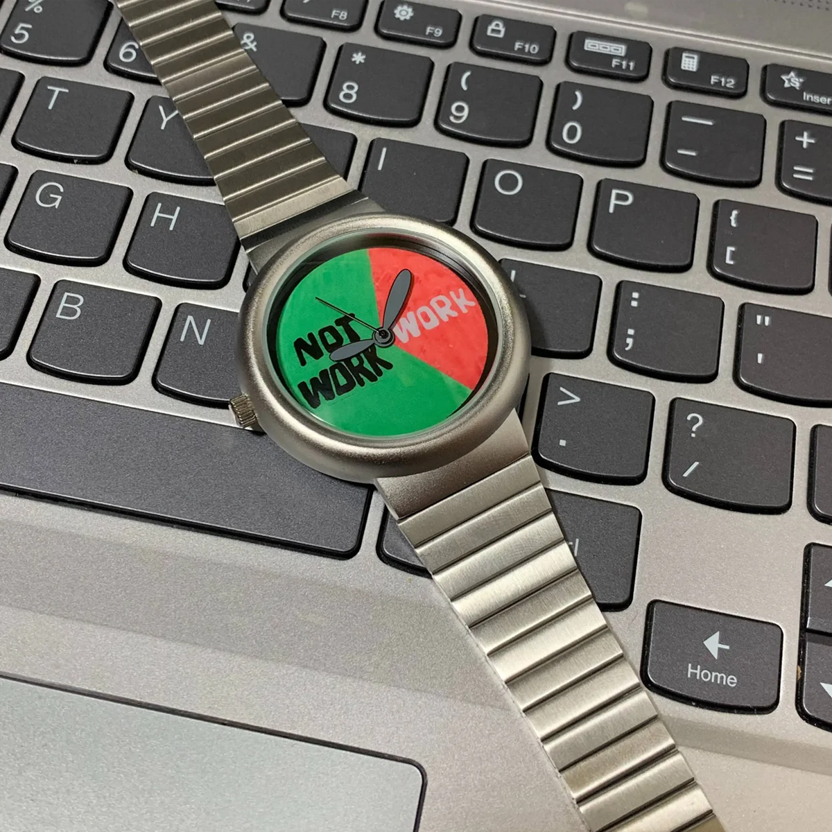 No Work Vibes Timepiece: Dual-Tone Anime Watch