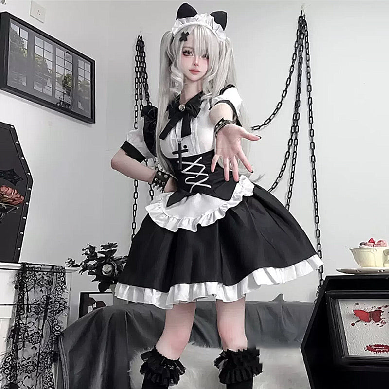 Black cat maid S414