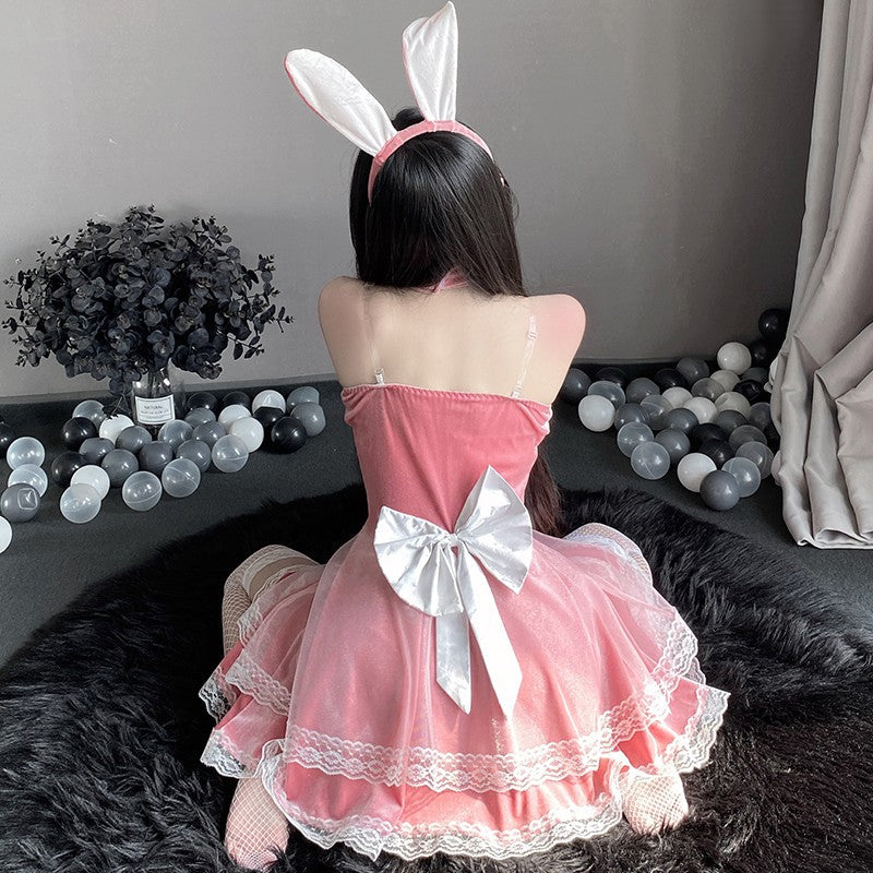 Pink Christmas bunny dress H224