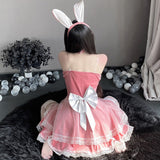 Pink Christmas bunny dress H224