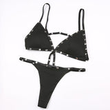 Dark style rivet bikini SS3409