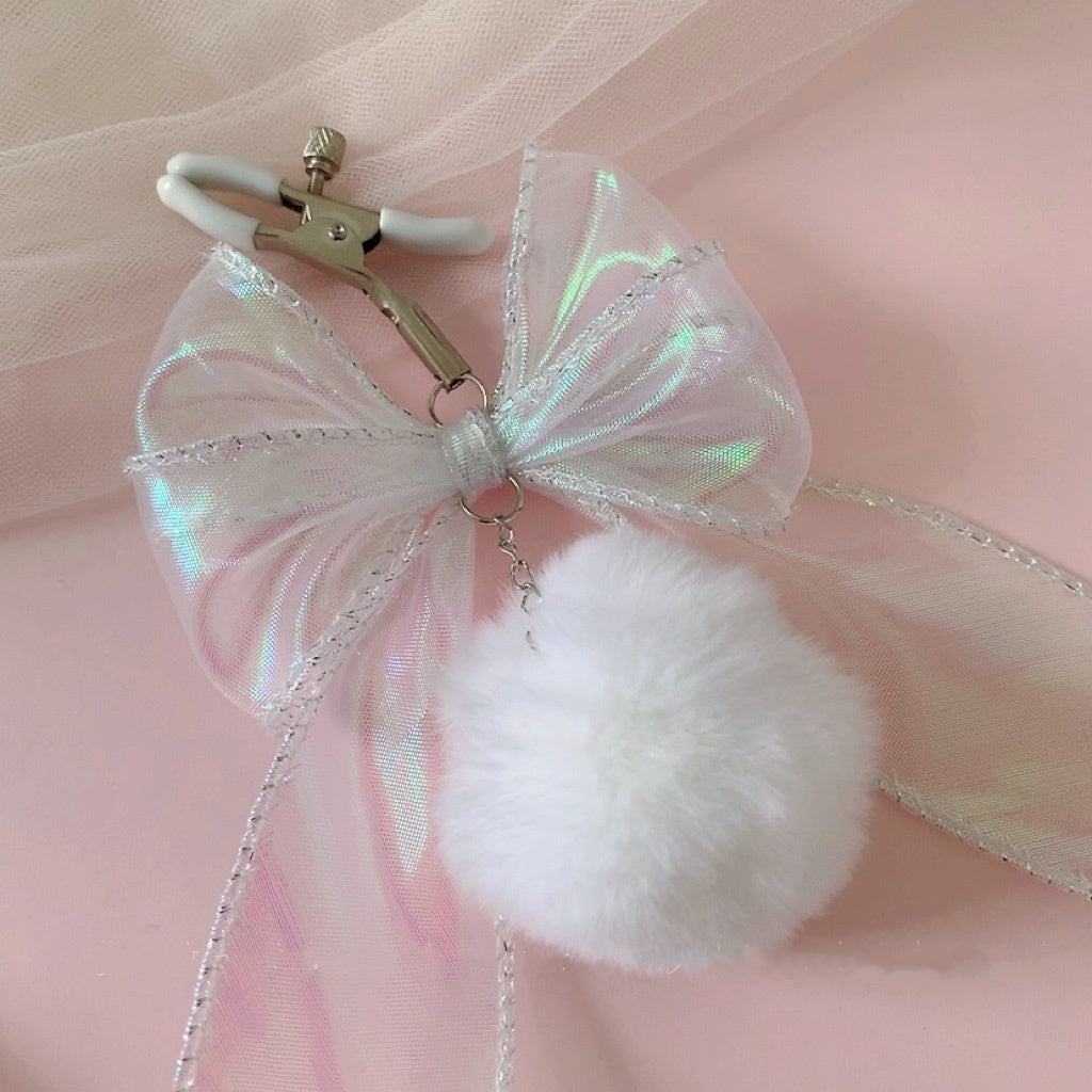 Bow hair ball nipple clip NC006