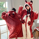 Cartoon fox plush pajamas S006