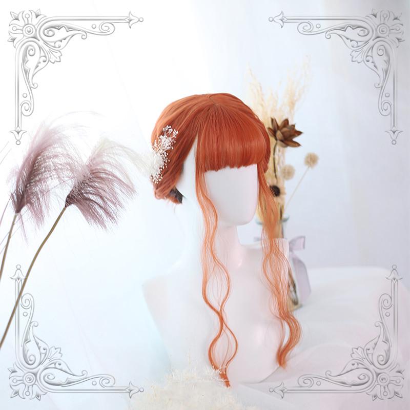 Lolita Orange Long Curly Wig  WS1071