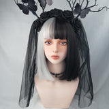 Gothic Black&white wig WS2302