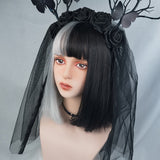 Gothic Black&white wig WS2302