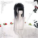 Harajuku soft girl Lolita black and white gradient wig WS2168