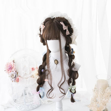 Chocolate double ponytail female Lolita wig WS2050