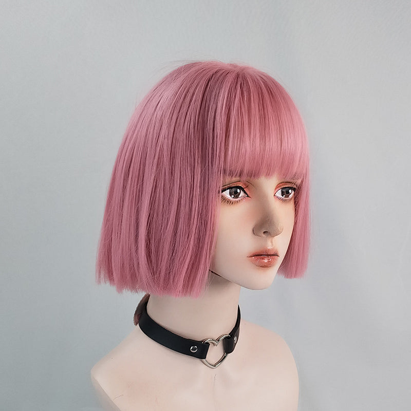 Lolita pink short straight wig WS2184