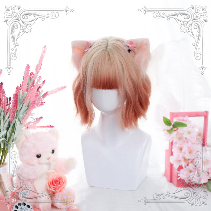 Lolita Gradient Pink Micro-Curly Wig  WS1008