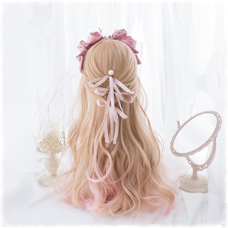 Lolita Orange Pink Curly Wigs WS1092