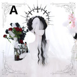 Harajuku Lolita black and white color matching wig WS1262