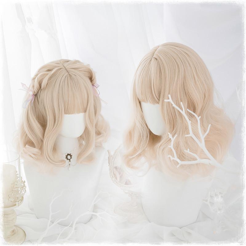 Soft girl harajuku lolita short curly wig WS2015