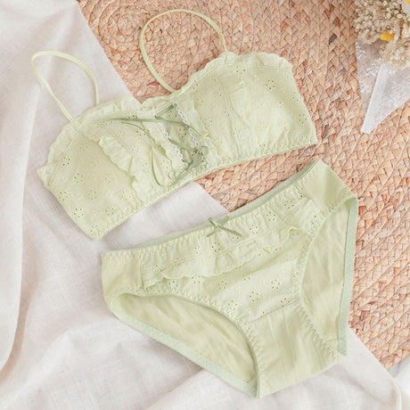 Embroidered cotton bra set SS2298