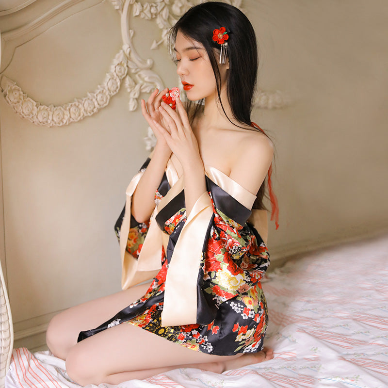 black lingerie pajamas uniform  SS2911