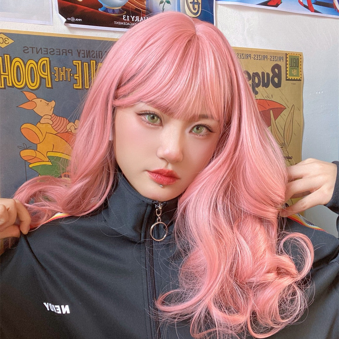 lolita pink big wave wig WS2181