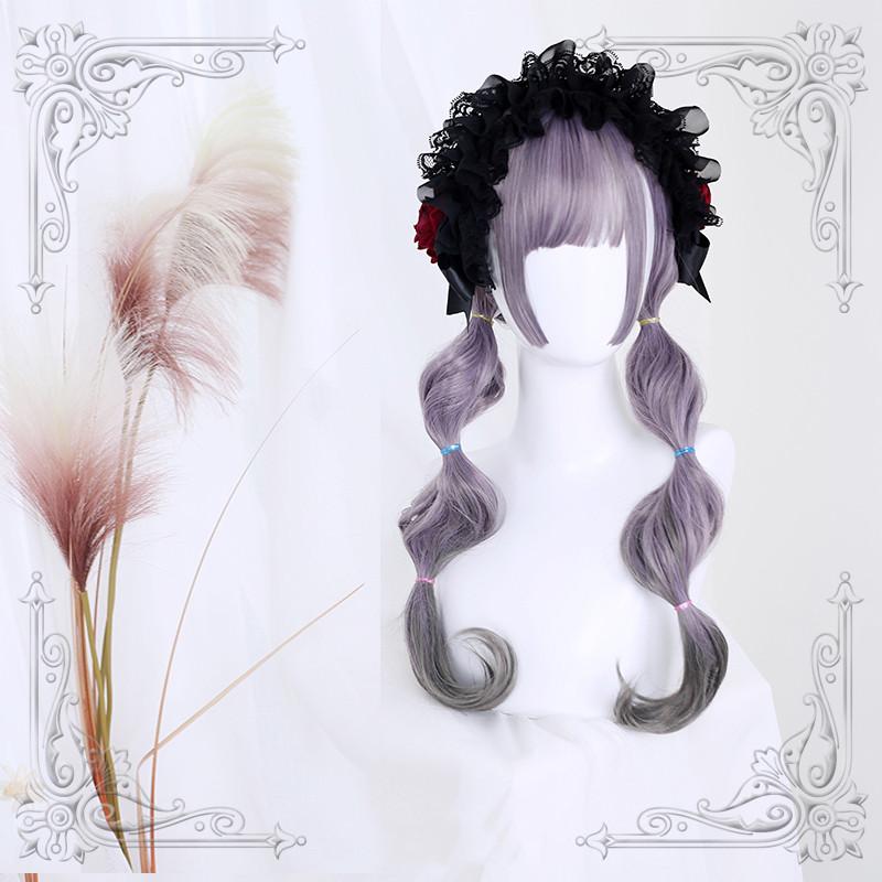 Lolita Purple Long Curly Wig WS1030