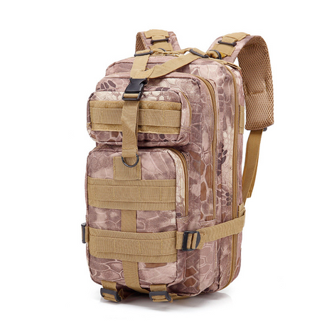 Compact Convenient 3P Waterproof Black Hawk Backpack - 30L