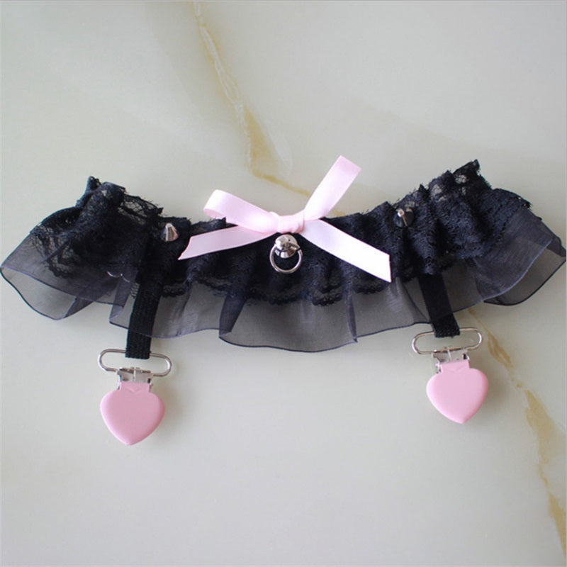 Lace Bow Garter socks Leg clamp SS2134