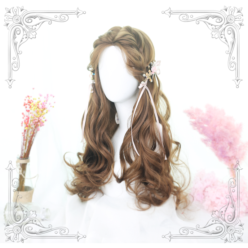 Lolita Brown-Yellow Long Curly Wig WS1054