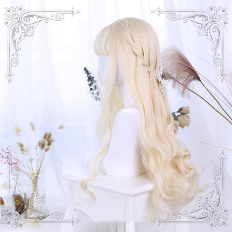 Lolita Gold white Curly Wig WS1021