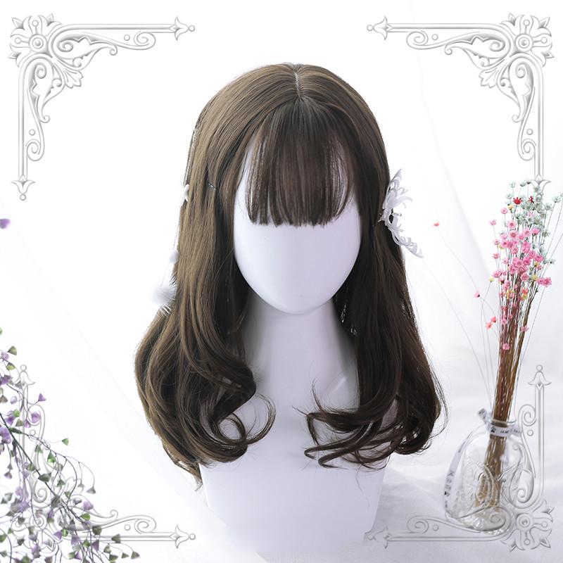 Lolita Brown Slightly Curly Wig  WS1053