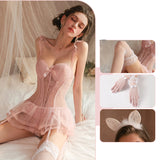 Lace suspender nightgown S068