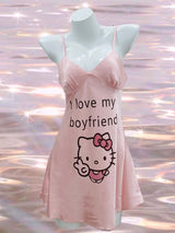 Pink suspender nightdress H211