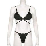 Dark style rivet bikini SS3409