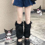 Furry mid-calf socks S020