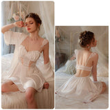 Lace suspender pajamas S018