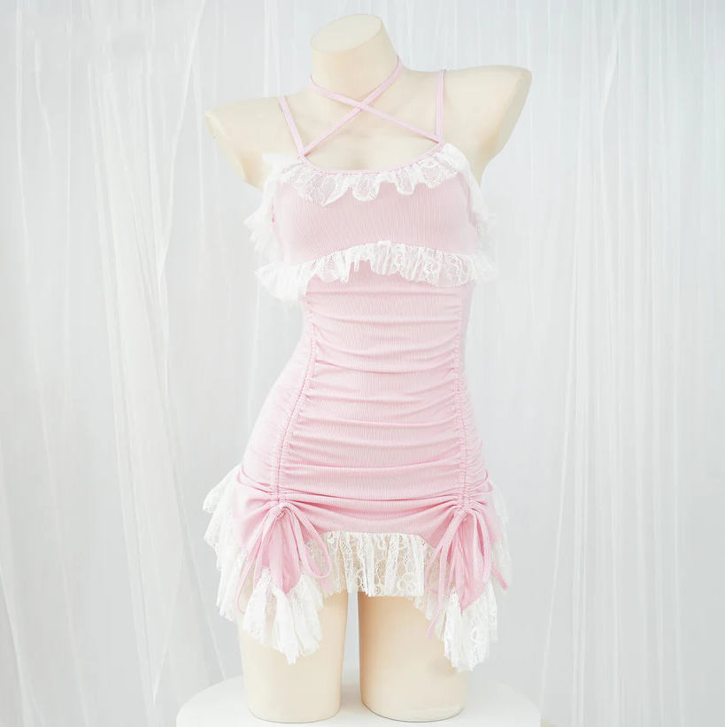 Pink Suspender Dress PA10196