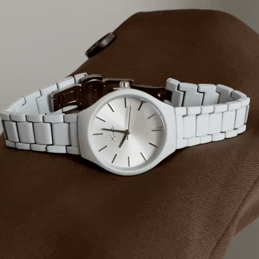 Men’s Quartz Watch – Large White Dial, Minimalist & Modern