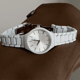Men’s Quartz Watch – Large White Dial, Minimalist & Modern