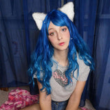 Lolita Dark Blue Long Curly Wig  WS1012