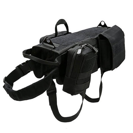 Adjustable Military K9 Tactical Dog Harness Vest with 3 Detachable Pouches - Available in 3 Colors